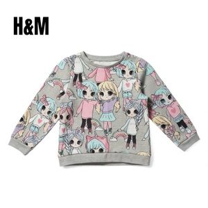 055 H&M Anime Graphic Crewneck Sweater